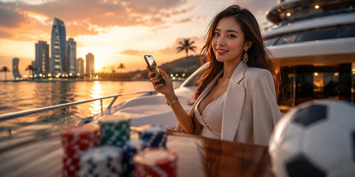 Người chơi theo dõi kết quả cá cược bóng đá tại bãi biển Phú Quốc